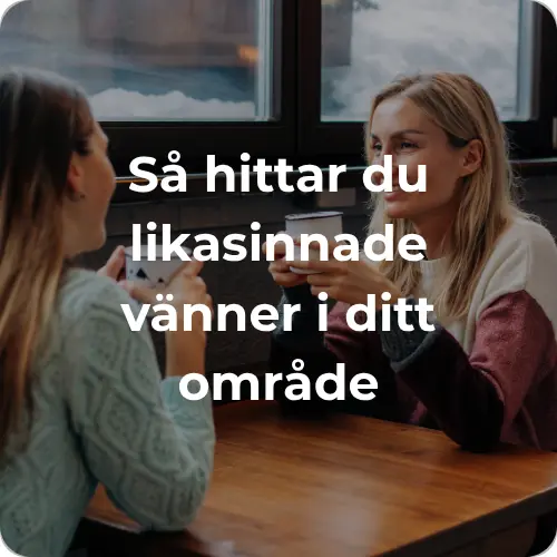 Två kvinnor sitter på ett café och pratar – illustration av att hitta likasinnade vänner